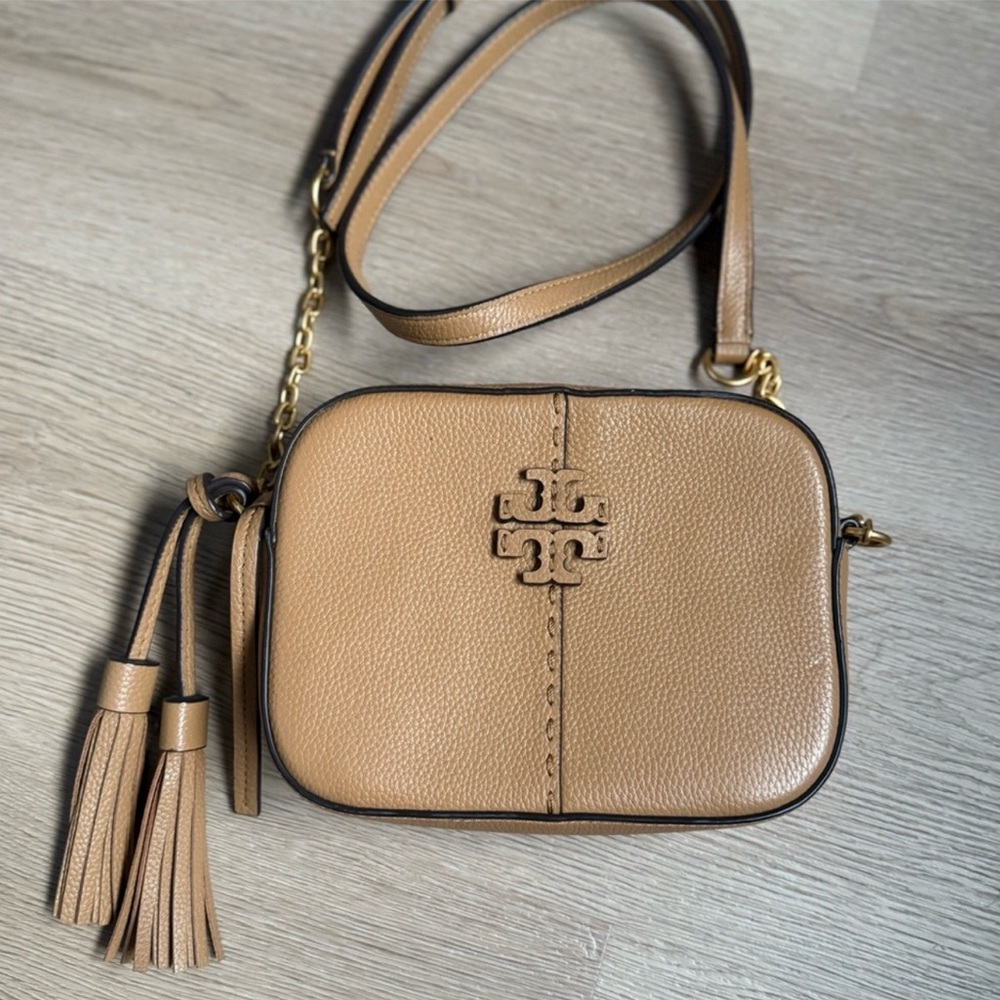 Tan Crossbody Bag with Tassel